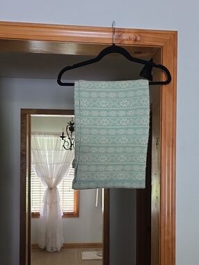 Light Mint Patterned Infinity Scarf